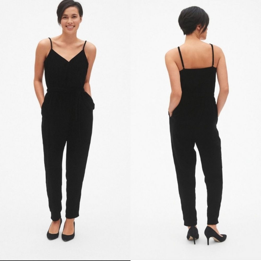 Gap Dark Blue Velvet Cami Jumpsuit True Small